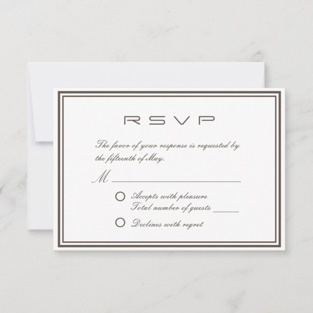 Simple Classic Frame Wedding RSVP Card (front side)