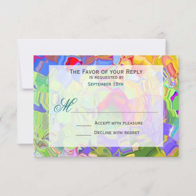 Pastel Abstract Art Wedding RSVP Response Cards