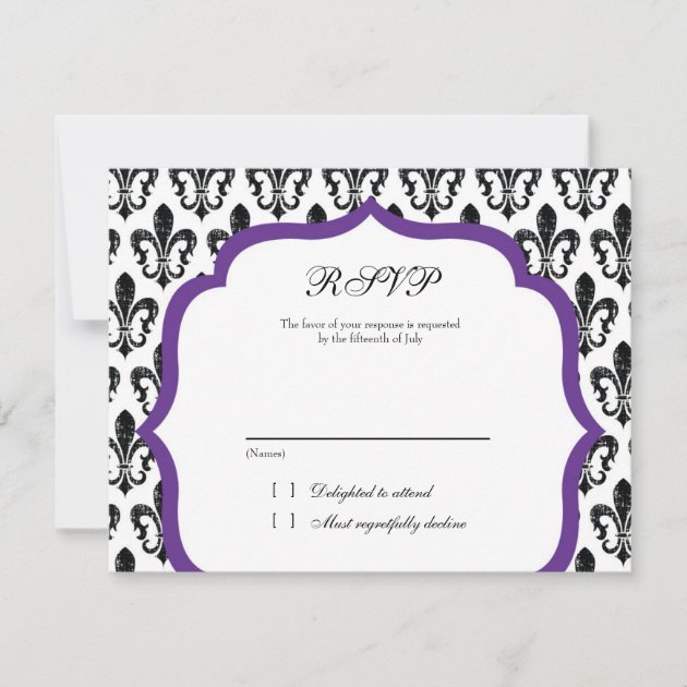 Wedding Response Card | New Orleans | Purple