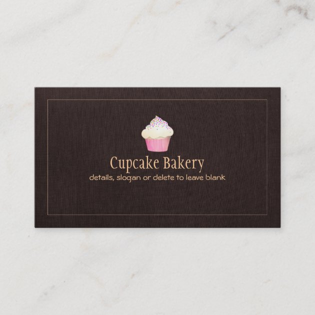 Cupcake Catering Bakery Pastry Chef Business Card (front side)