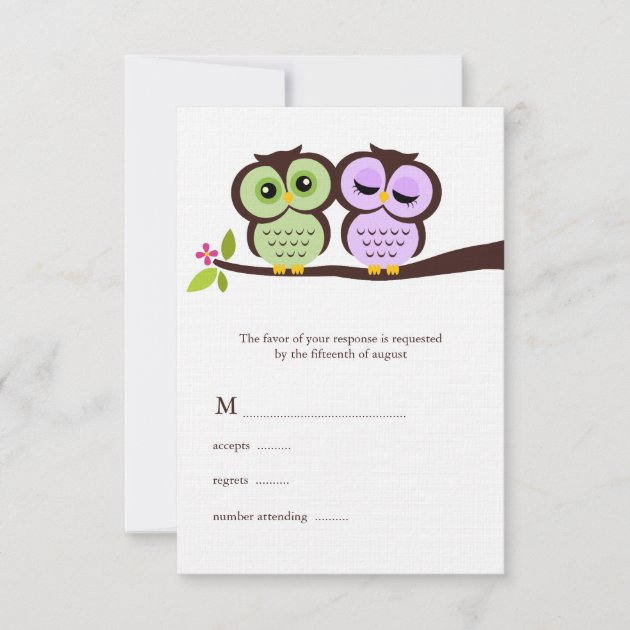Lovely Owls Wedding Response Cards