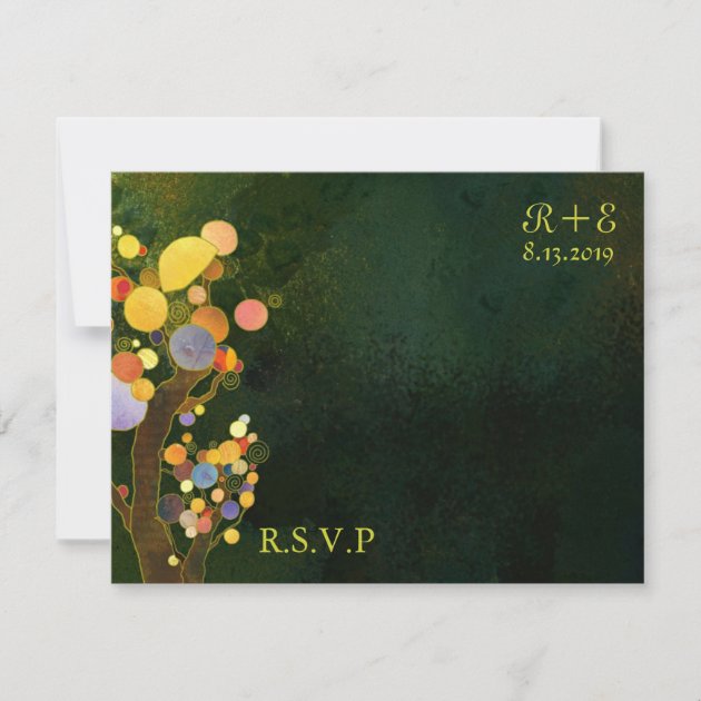 Rustic Botanical Country Wedding RSVP (front side)