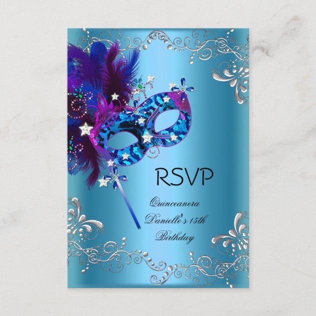 RSVP Quinceanera 15th Birthday Party Masquerade