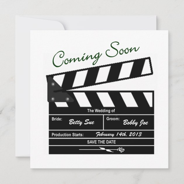 Movie Clapboard Wedding Save the Date