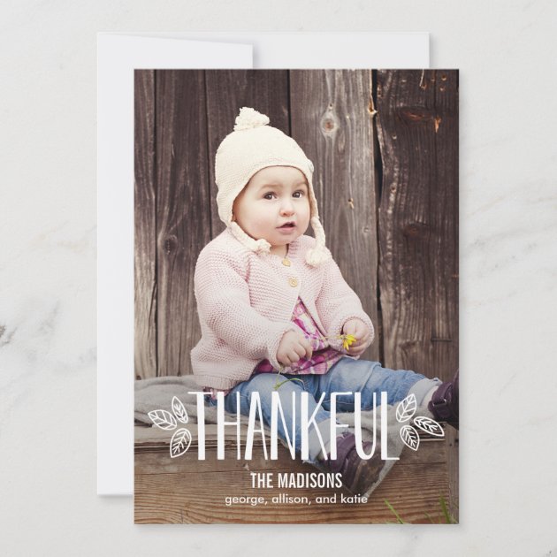Being Thankful Thanksgiving Photo Cards (front side)