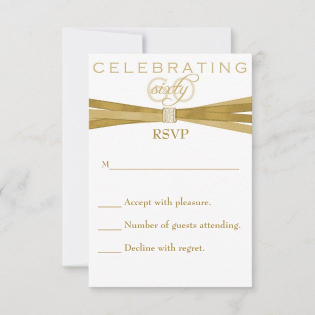 Elegant 60th Birthday Party Invitations RSVP Card
