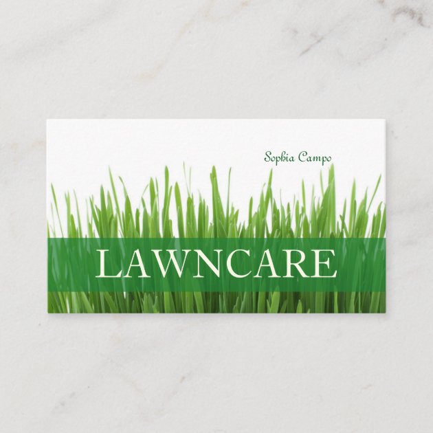 PixDezines fresh grass/gardener/DIY fonts Business Card (front side)