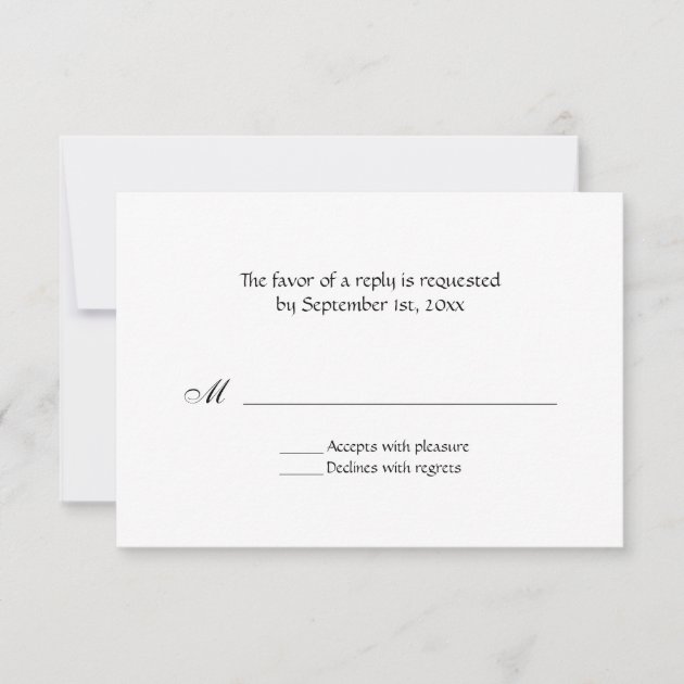 Simple, All Occasion Black Text Reply Cards