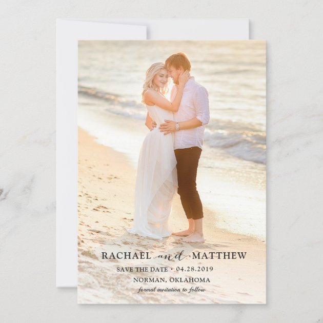 Simply Stylish Gray Wedding Save The Date Photo (front side)