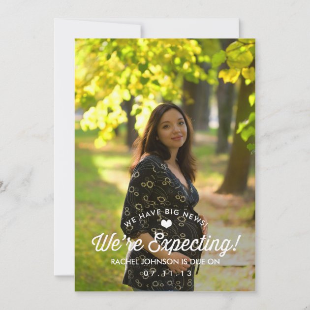 Elegant Simplicity Pregnancy Announcement (front side)