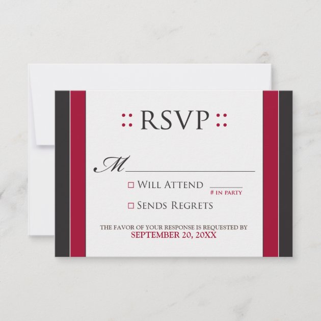 Simply Elegant RSVP Card (red/black)