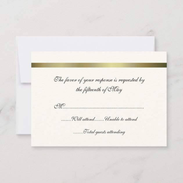Ivory & Gold All Purpose Wedding Response Card