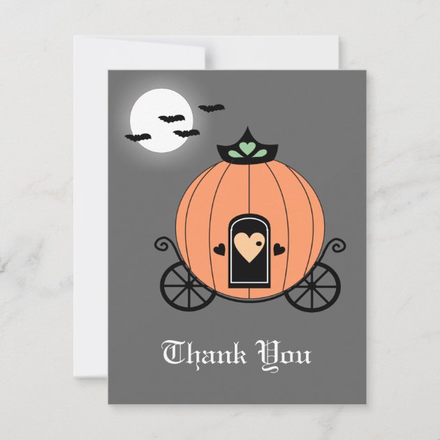 Pumpkin Carriage at Night Thank You Card