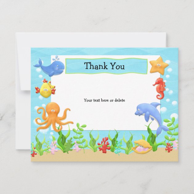 Under the Sea Birthday Party Thank You Card