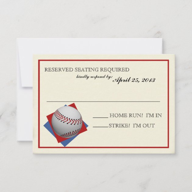 Vintage Baseball Bar Mitzvah Reply RSVP Card (front side)