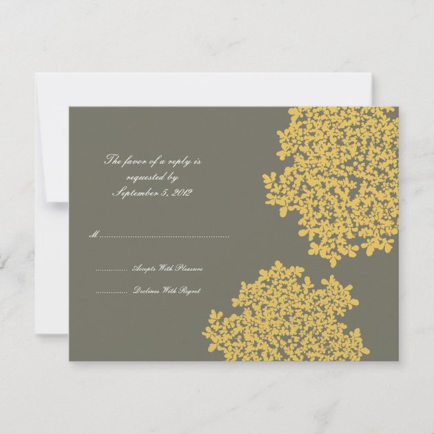 Gray and Yellow Floral Wedding RSVP