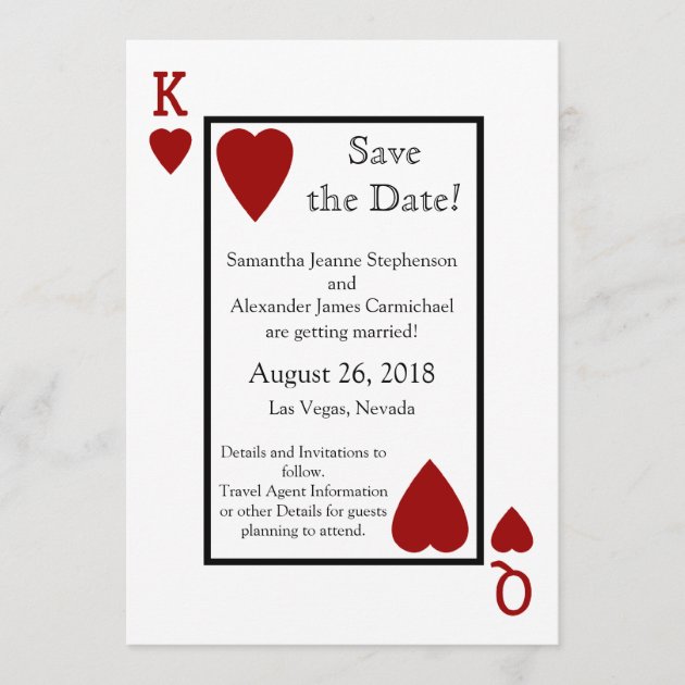 Red Playing Card Save the Date