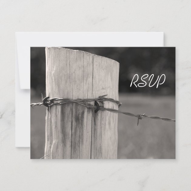 Rural Fence Post Country Ranch Wedding RSVP