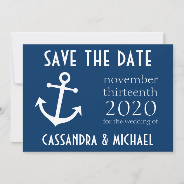 Boat Anchor Save The Date (Dark Blue) (front side)