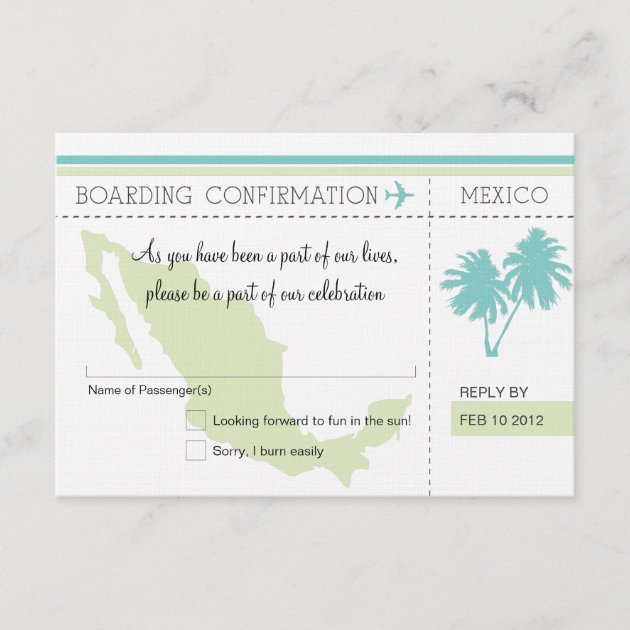RSVP Boarding Pass TO MEXICO