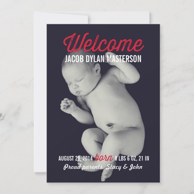Bold Type Photo Baby Announcement | Birth Announce