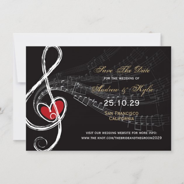 Love & Music Artist Photo Save The Date Card