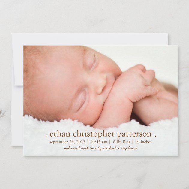 Little Dream Two Photo Modern Birth Announcement (front side)