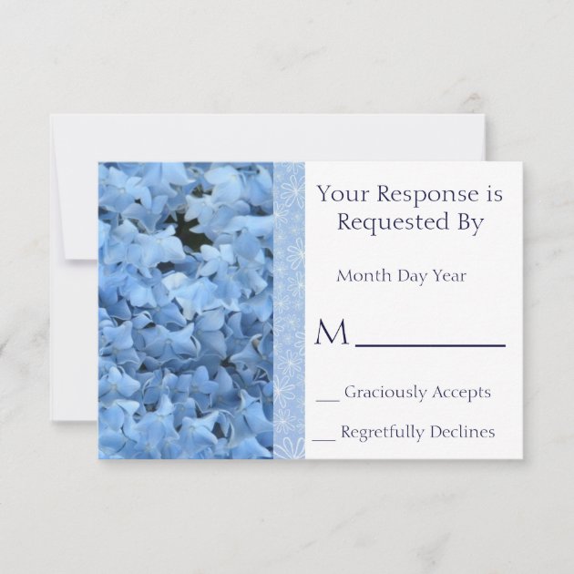 Blue Hydrangea Reply Card