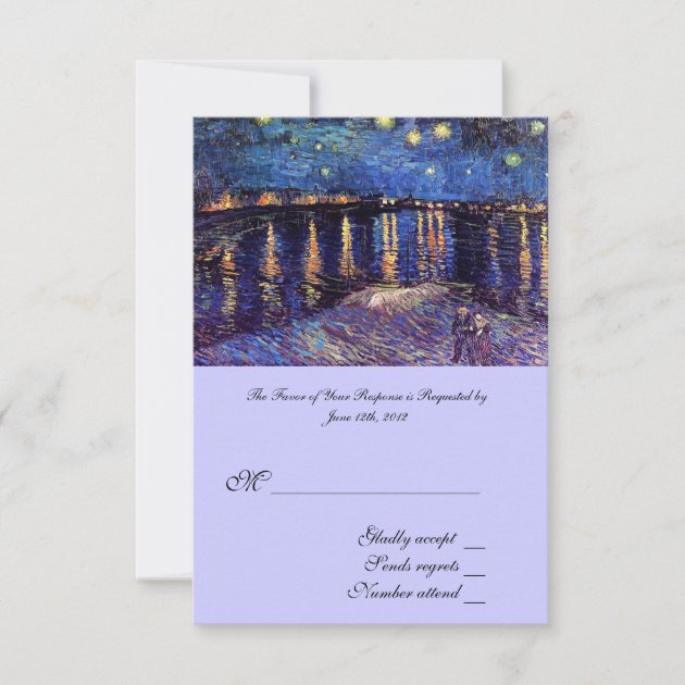RSVP, wedding acceptance card, Starry Night ... RSVP Card