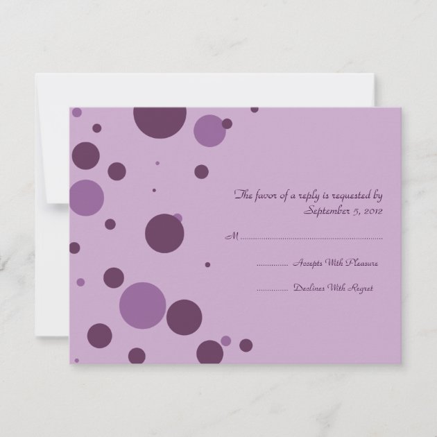Purple Polka Dot Wedding Invitation RSVP