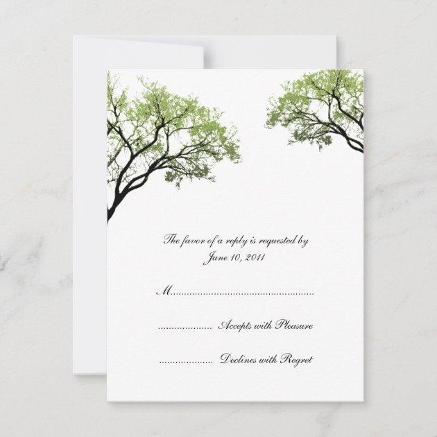 Spring Trees Wedding Invitation RSVP