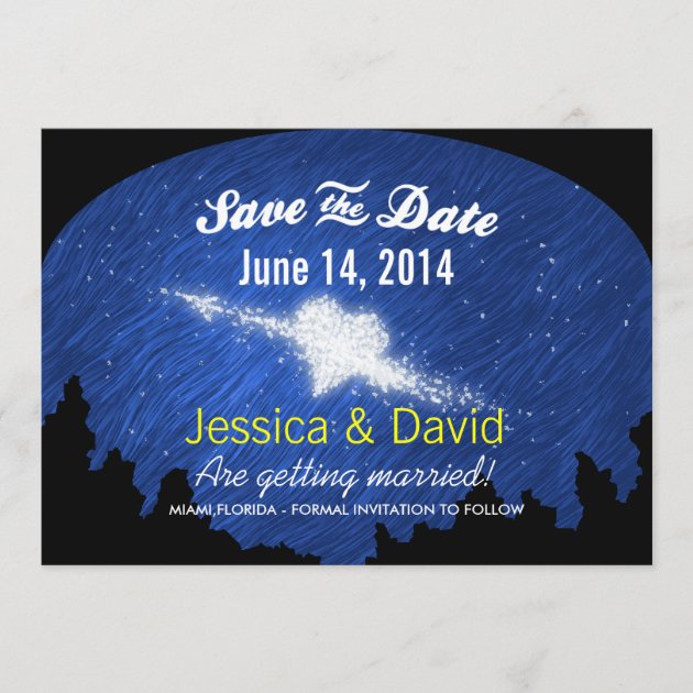 Star Heart in the Starry Night Save the Date Cards (front side)