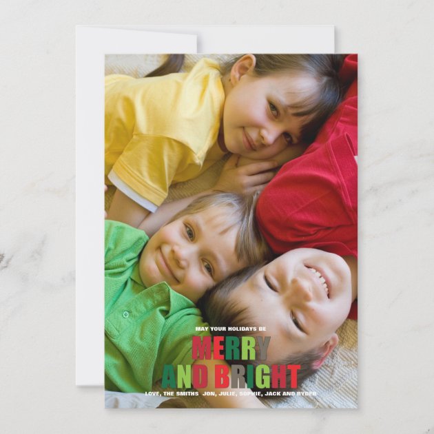 Merry and Bright Photo Christmas Card