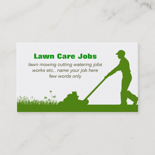 lawn care grass cutting business card (front side)