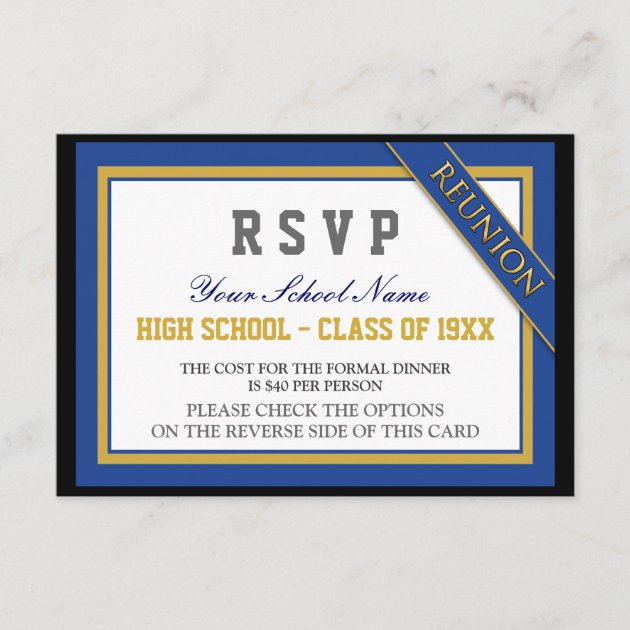 Classy Formal Class Reunion RSVP (front side)