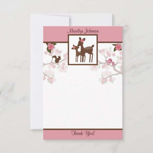 Willow Deer Baby and Mommy Thank You card 3.5"x5"