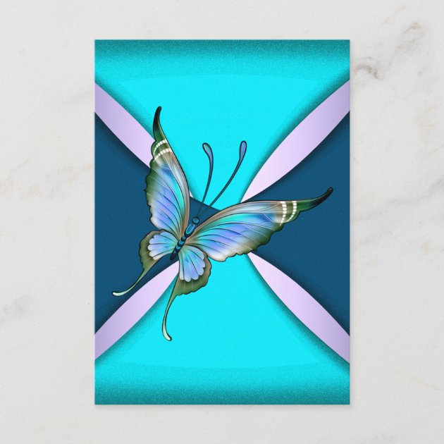 Purple Teal Butterfly RSVP Save the Date