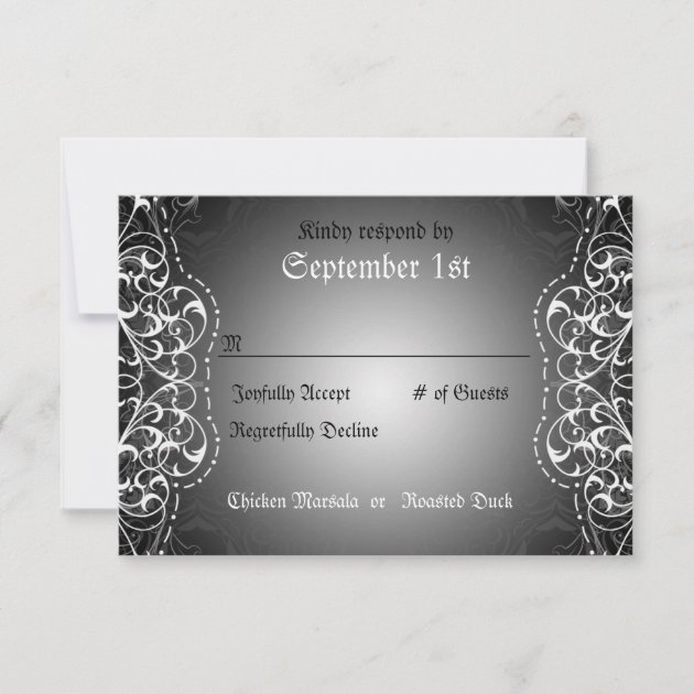 Flourish RSVP Bride & Groom Reception Cards