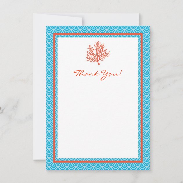 Red Coral Thank You Card