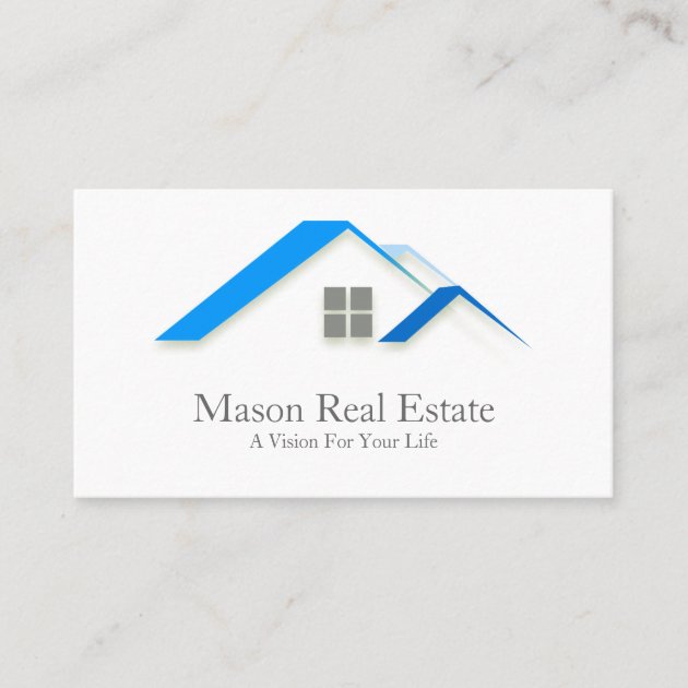Elegant House Roof Real Estate - Business Card (front side)