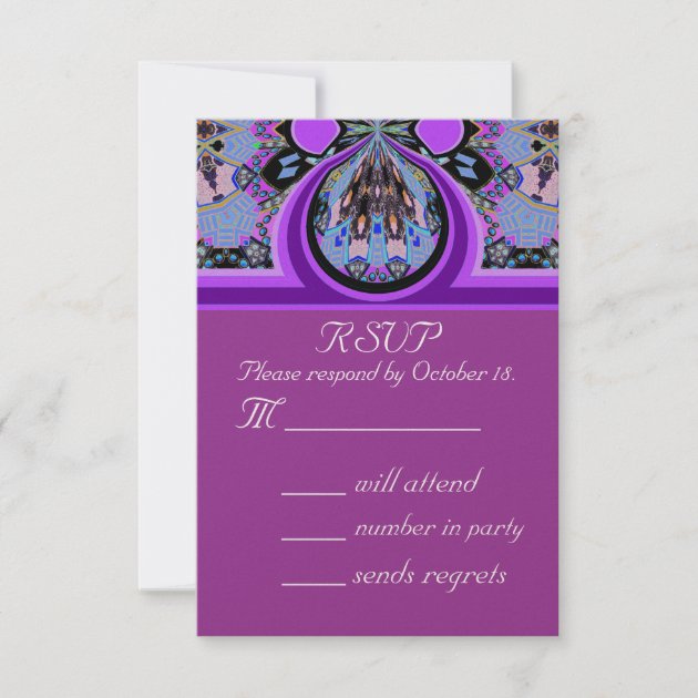 Violet Lavender RSVP Party Invitation Reply Card