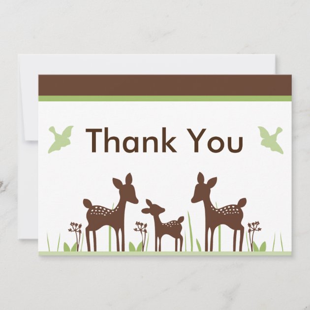 Willow Deer Baby Shower Thank You Card