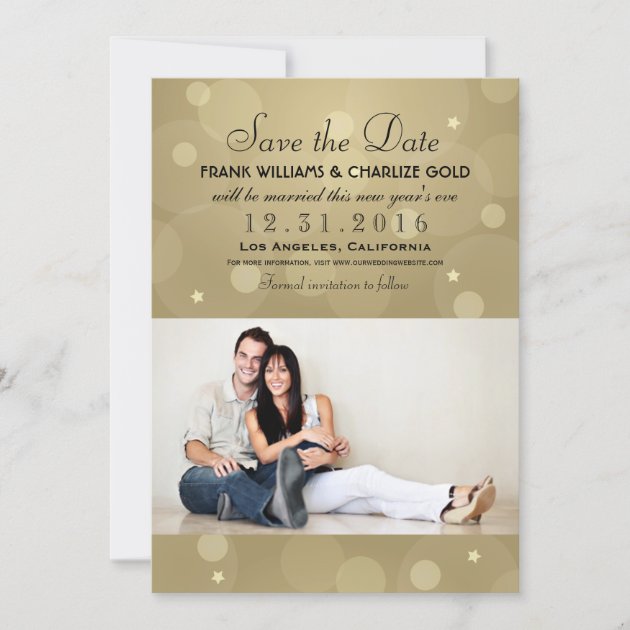 Wedding Photo Save the Date | Champagne Gold