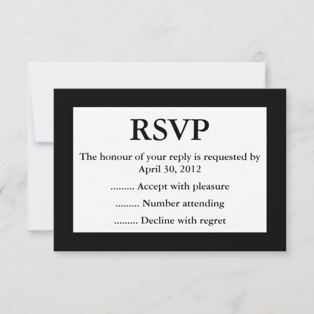 Black & White Event Reply, RSVP or Response Cards