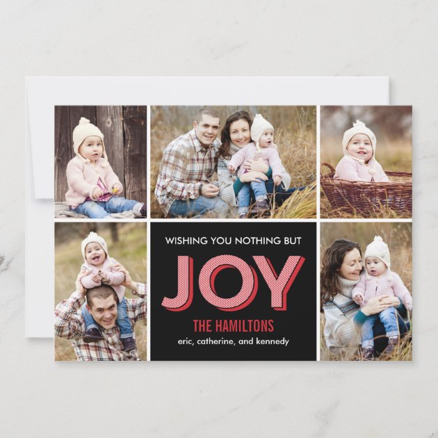 Joyous Moments Holiday Collage Photo Card (front side)