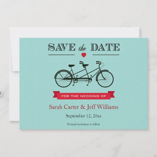 Tandem Bicycle Save the Date Cards