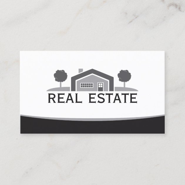 Elegant Real Estate, House Logo, Realtor Business Card (front side)