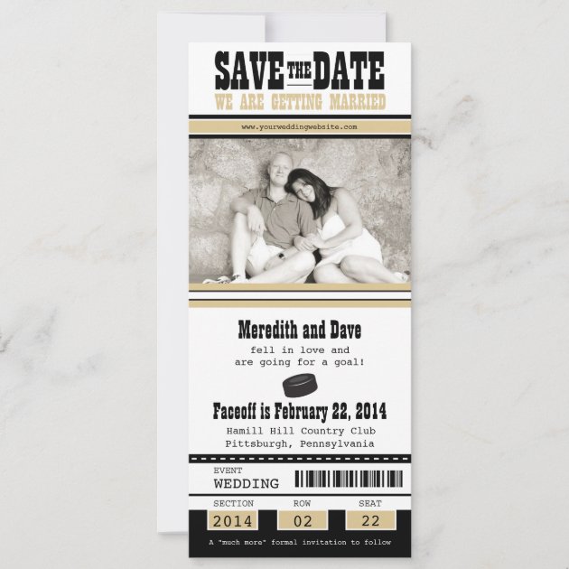 Hockey Ticket Wedding Save the Date