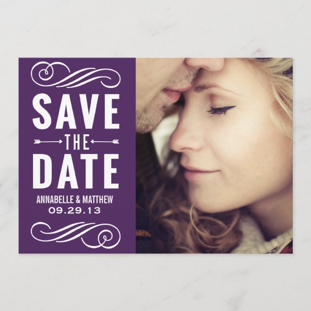 Vintage Typography Save the Date Announcement