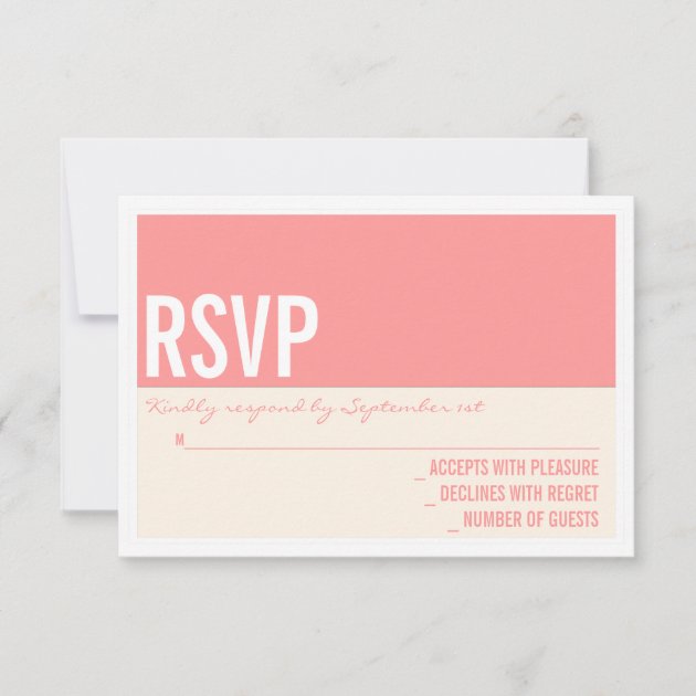 Bold Modern Graphic Block Wedding RSVP Card